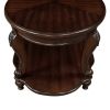 Solid Wood Retro Round End Table with Bottom Storage Shelf