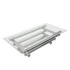 Modern SILVER Stainless Steel Singer-Layer Clear Tempered Glass Coffee Table for Bedroom Living Room