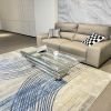 Modern SILVER Stainless Steel Singer-Layer Clear Tempered Glass Coffee Table for Bedroom Living Room