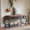 Shoe Rack Bench for Entryway, Industrial Bench, Rustic Shoe Rack for Small Spaces, Upholstered Entryway Bench, Multipurpose Entryway