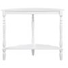 42'' Retro Circular Curved Half-Moon Console Table with Cloud Design Top and Open Shelf Solid Wood Frame and Legs, Milk White