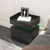 2 Set Nightstand with Adjustable LED Strip Light, 2-drawers, Large Storage Space, Suitable for Bedside Table, Coffee Table