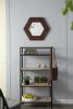 18.5" x 18.5" Hexagon Mirror with Dark Brown Solid Wood Frame