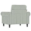 Sofa Chair Light Gray 23.6" Velvet