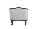 ACME Samael Chair in Gray Linen and Dark Brown Finish with 1 Pillow