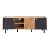 Mid Century TV Stand with 3 Cabinets, Media Console Table for TVs up to 70'', Entertainment Center with Storage for Living room, Bedroom, Home Theatre