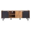 Mid Century TV Stand with 3 Cabinets, Media Console Table for TVs up to 70'', Entertainment Center with Storage for Living room, Bedroom, Home Theatre