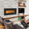 ZOKOP 42 Inch 1400W Wall Hanging Fireplace, Single Color, Fake Wood, Heating Wire, With Small Remote Control, Black RT