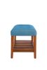 Charla Light Blue Fabric & Oak Finish Bench