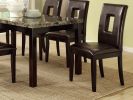 Brown Faux Marble Top Dining Table with Birch Veneer Base and Legs