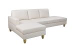 White Faux Leather 2-Piece Couch Living Room Sofa Set