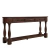 63inch Long Wood Console Table with 3 Drawers and 1 Bottom Shelf for Entryway Hallway Easy Assembly Extra-thick Sofa Table( Light Espresso)