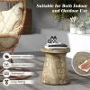 Weather Resident Rock End Table with Wood Grain for Living Room