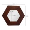 18.5" x 18.5" Hexagon Mirror with Dark Brown Solid Wood Frame