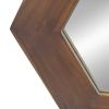 18.5" x 18.5" Hexagon Mirror with Dark Brown Solid Wood Frame