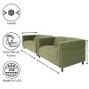 Green Suede Loveseat and Sofa Set with Solid Wood Frame