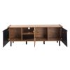 Mid Century TV Stand with 3 Cabinets, Media Console Table for TVs up to 70'', Entertainment Center with Storage for Living room, Bedroom, Home Theatre