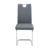 Modern Dining Chairs Set of 4, Side Dining Room/Kitchen Chairs, Faux Leather Upholstered Seat and Metal Legs Side Chairs, Grey