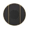 31.5x1x31.5" Round Carter Wooden Mirror with Gold Iron Frame Neutral Colorway Wall Decor for Live space, Bathroom, Entryway Wall Decor