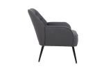 Dark Gray Modern Mid Century Velvet Sherpa Armchair with Iron Legs