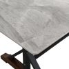 Sintered Stone Dining Table, 63" Modern Gray Rectangular Kitchen Dinner Table