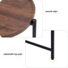 Small Coffee Tables 2-tier Modern Sofa Side Table with Wood Storage Shelf Living Room End Tables Nightstands (Walnut Brown)