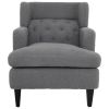 Upholstered Accent Chair Tufted Armchair for Living Room and Bedroom, Dark Grey