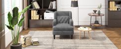 Upholstered Accent Chair Tufted Armchair for Living Room and Bedroom, Dark Grey