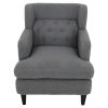 Upholstered Accent Chair Tufted Armchair for Living Room and Bedroom, Dark Grey