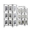 3 Panel Metal Frame Wall Screen/Divider with Nine Photo Holder Front and Nine Candle Holder Back