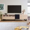 70” TV Entertainment Media Console Center with Drop Down Door, 2 Drawers and Ample Storage Space