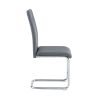 Modern Dining Chairs Set of 4, Side Dining Room/Kitchen Chairs, Faux Leather Upholstered Seat and Metal Legs Side Chairs, Grey