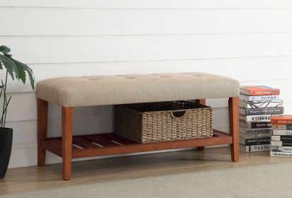 ACME Charla Bench in Beige & Oak 96682