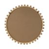 34" Round Wooden Mirror with Beaded Frame