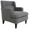 Upholstered Accent Chair Tufted Armchair for Living Room and Bedroom, Dark Grey