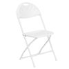 HERCULES Series 650 lb. Capacity White Plastic Fan Back Folding Chair