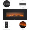 ZOKOP 42 Inch 1400W Wall Hanging Fireplace, Single Color, Fake Wood, Heating Wire, With Small Remote Control, Black RT