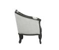 ACME Samael Chair in Gray Linen and Dark Brown Finish with 1 Pillow