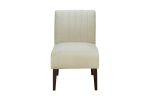 Stylish Comfortable Accent Chair 1pc Beige Fabric Upholstered Plush Seating Living Room Furniture Armless Chair