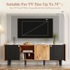 Mid Century TV Stand with 3 Cabinets, Media Console Table for TVs up to 70'', Entertainment Center with Storage for Living room, Bedroom, Home Theatre