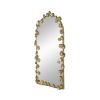 51” Decorative Full Length Arched Wall Mirror with Golden Leaf Accents