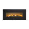 ZOKOP 42 Inch 1400W Wall Hanging Fireplace, Single Color, Fake Wood, Heating Wire, With Small Remote Control, Black RT