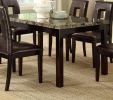 Brown Faux Marble Top Dining Table with Birch Veneer Base and Legs