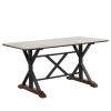 Sintered Stone Dining Table, 63" Modern Gray Rectangular Kitchen Dinner Table