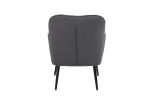 Dark Gray Modern Mid Century Velvet Sherpa Armchair with Iron Legs