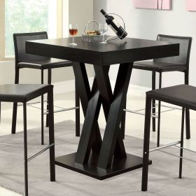 40" Modern High Square Dining Table in Dark Cappuccino Finish