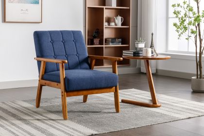 Mid-Century Modern Accent Chair with Wooden Frame, Arm & Legs (Color: as Pic)