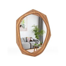 Wooden Unique Shaped Wall Mirror (Type: Style B, Color: As pic show)