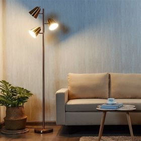 64"  Gold 3 Light LED Floor Lamp (Color: Golden)