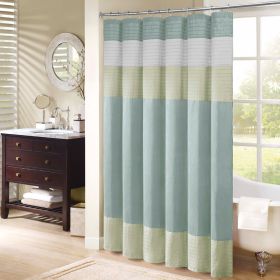 Faux Silk Shower Curtain (Color: as Pic)